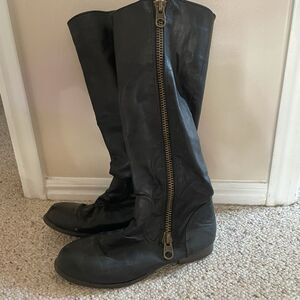 Target Black Gold Tall Boots Shoes Riding Size 7.5